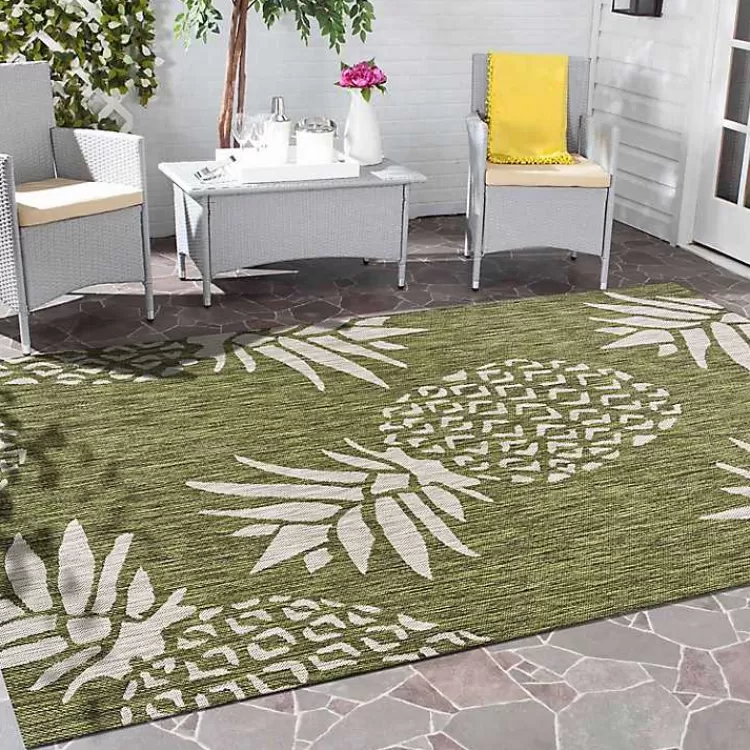 green_pineapple_indooroutdoor_area_rug_x_7.webp Pineapple Indoor/Outdoor Area Rug, 5x7>Kirklands Home Cheap
