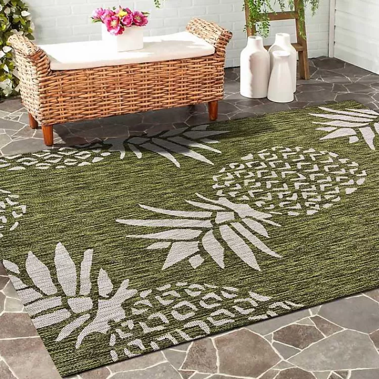 green_pineapple_indooroutdoor_area_rug_x_8.webp Pineapple Indoor/Outdoor Area Rug, 5x7>Kirklands Home Cheap