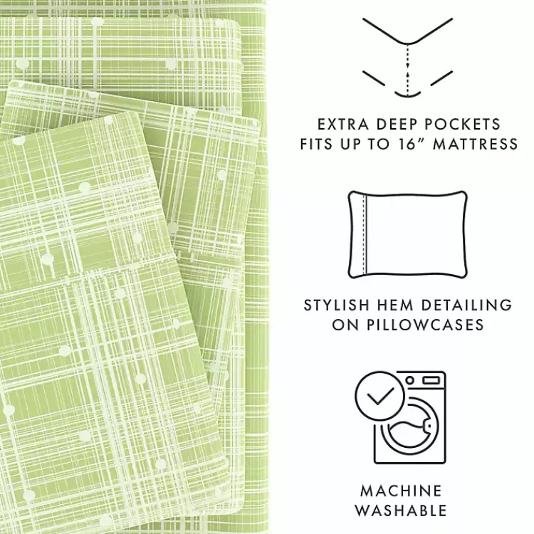 green_plaid_polka_dot_pc_twin_sheet_set_5.webp Plaid Polka Dot 3-pc. Twin Sheet Set>Kirklands Home Fashion