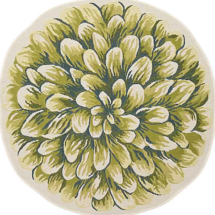 Round Floral Bloom Indoor/Outdoor Rug, 3x3>Kirklands Home Hot