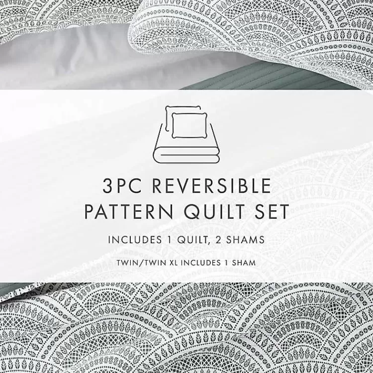 green_scalloped_reversible_pc_queen_quilt_set_8.webp Green Scalloped Reversible 3-pc. Queen Quilt Set>Kirklands Home Shop