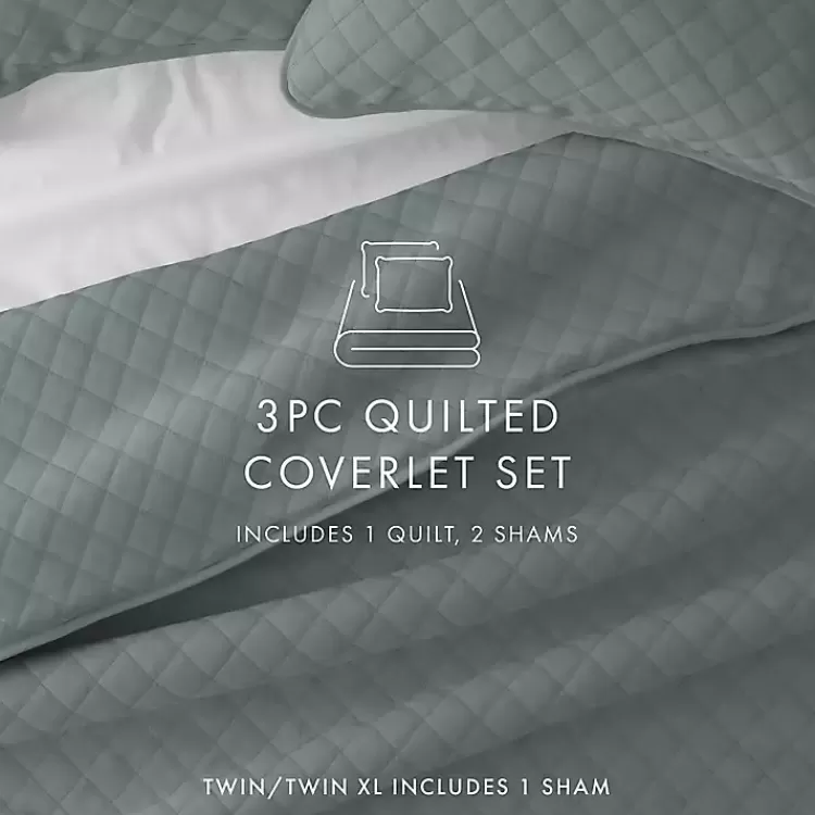 green_stitched_diamond_pc_king_quilt_set_7.webp Stitched Diamond 3-pc. King Quilt Set>Kirklands Home Store