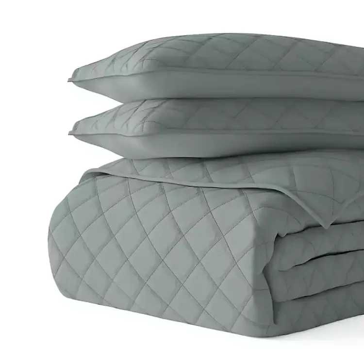 green_stitched_diamond_pc_queen_quilt_set_2.webp Stitched Diamond 3-pc. Queen Quilt Set>Kirklands Home Hot