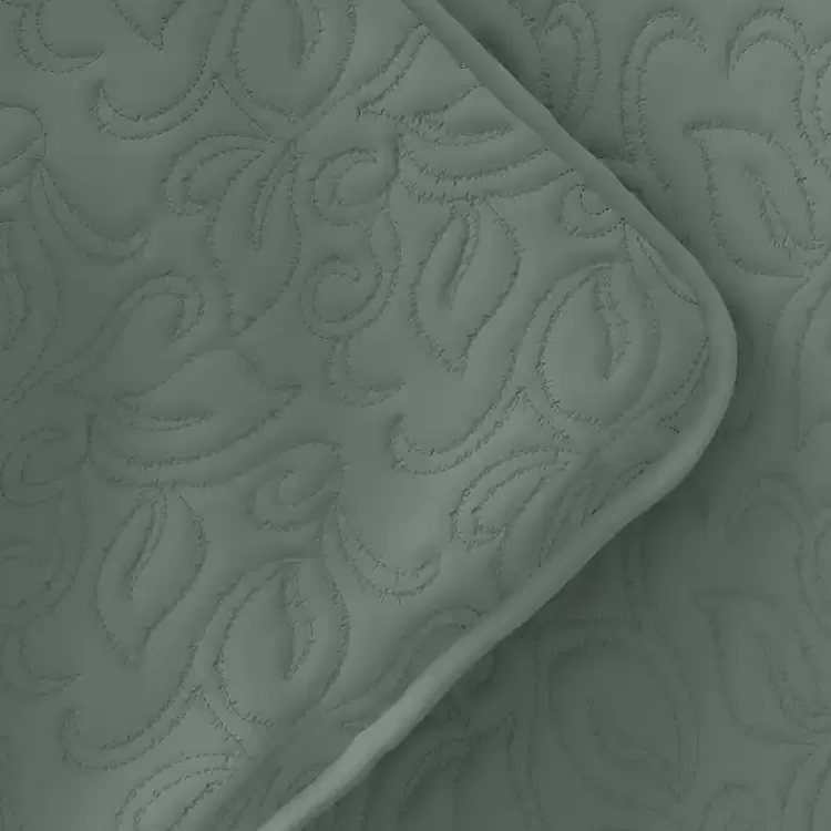 green_stitched_floral_pc_queen_quilt_set_3.webp Stitched Floral 3-pc. Queen Quilt Set>Kirklands Home Best Sale