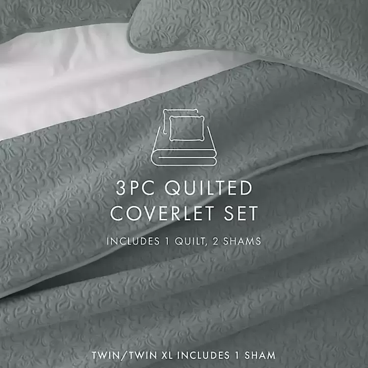 green_stitched_floral_pc_queen_quilt_set_7.webp Stitched Floral 3-pc. Queen Quilt Set>Kirklands Home Best Sale