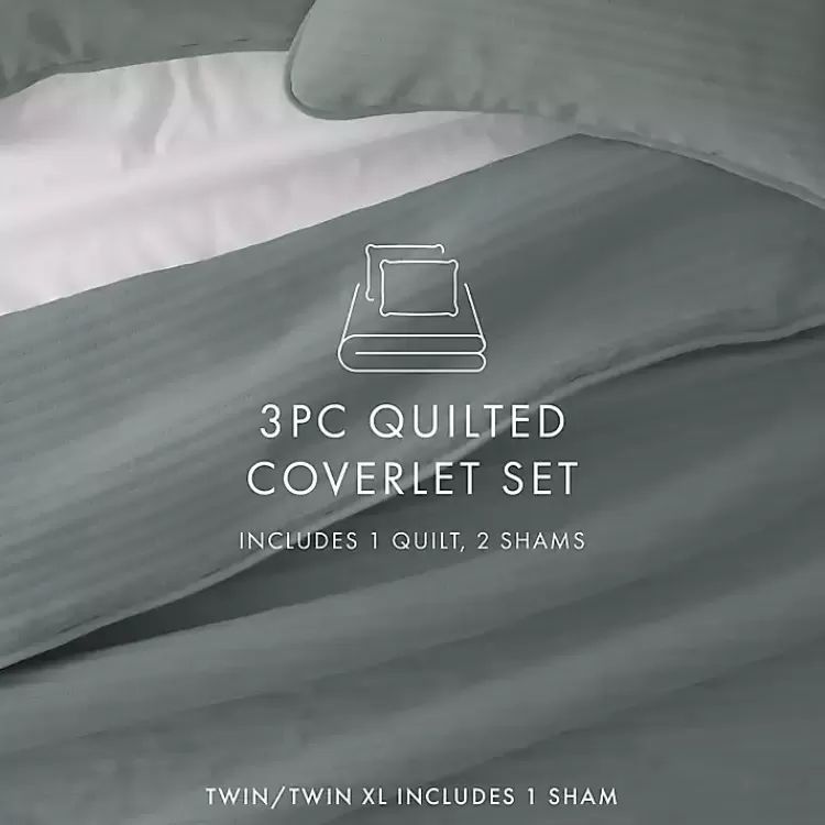 green_stitched_stripes_pc_king_quilt_set_7.webp Stitched Stripes 3-pc. King Quilt Set>Kirklands Home Best Sale