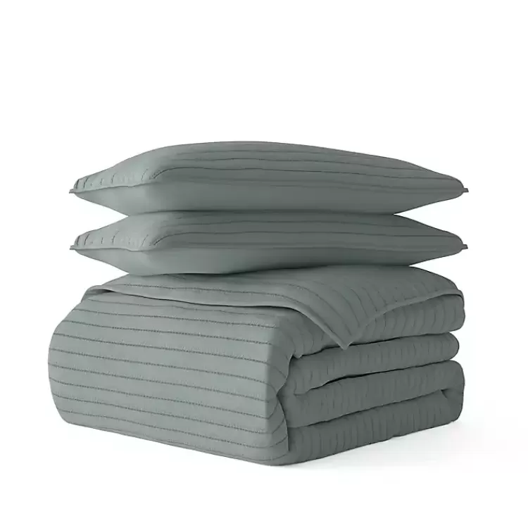 Stitched Stripes 3-pc. Queen Quilt Set>Kirklands Home Fashion