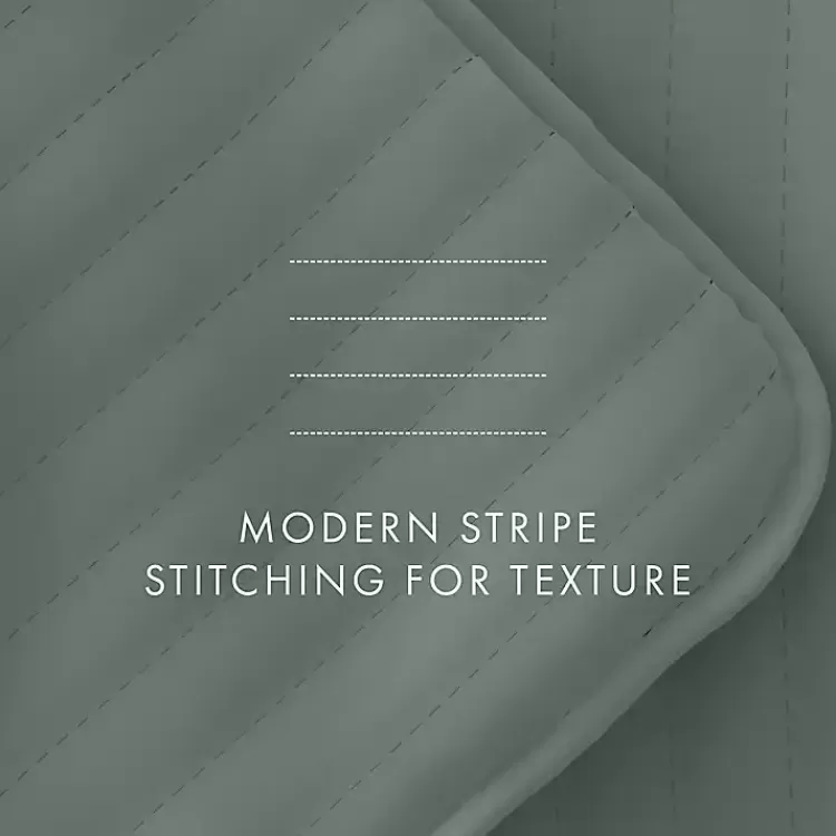 green_stitched_stripes_pc_twin_quilt_set_8.webp Stitched Stripes 2-pc. Twin Quilt Set>Kirklands Home Best Sale