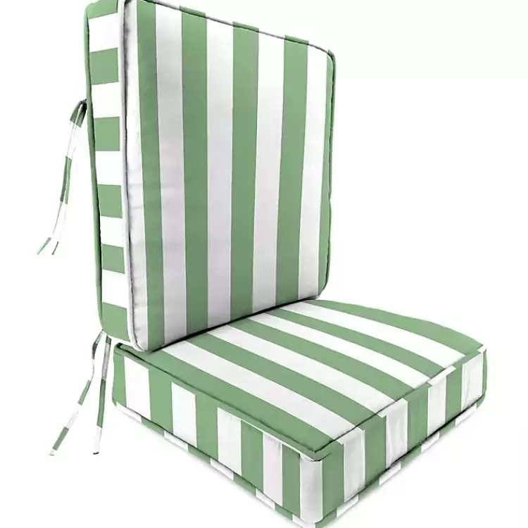 Green Striped Outdoor Deep Seat Cushion>Kirklands Home Clearance