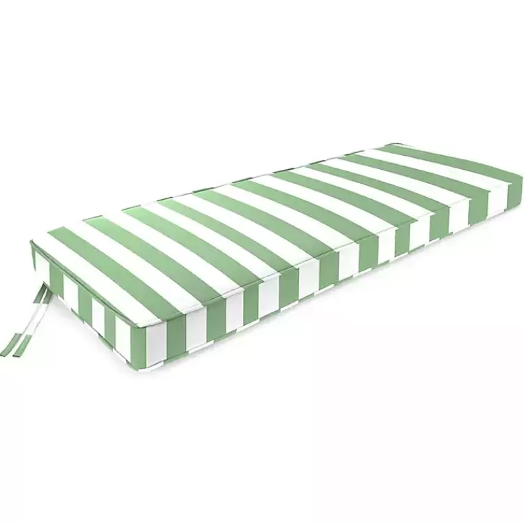 Green Striped Outdoor Settee Cushion>Kirklands Home Store