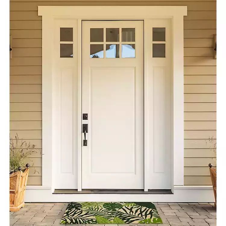 green_tropical_fronds_doormat_2.webp Tropical Fronds Doormat>Kirklands Home Shop