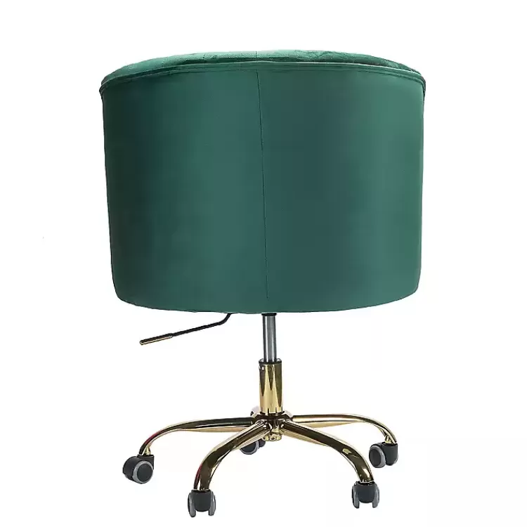green_velvet_tufted_golden_leg_swivel_office_chair_3.webp Velvet Tufted Golden Leg Swivel Office Chair>Kirklands Home New