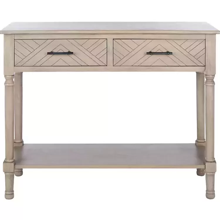 Greige Chevron 2-Drawer Console Table>Kirklands Home Best Sale