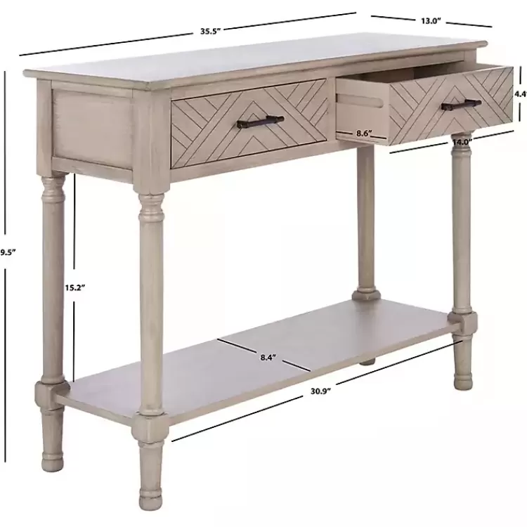 Greige Chevron 2-Drawer Console Table>Kirklands Home Best Sale