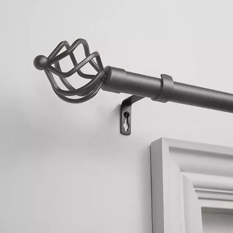 Gunmetal Adjustable Torch Curtain Rod, 120 in.>Kirklands Home Best Sale