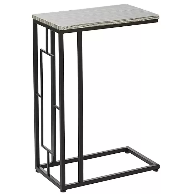 Gunmetal Black Geometric Metal C-Table>Kirklands Home Cheap