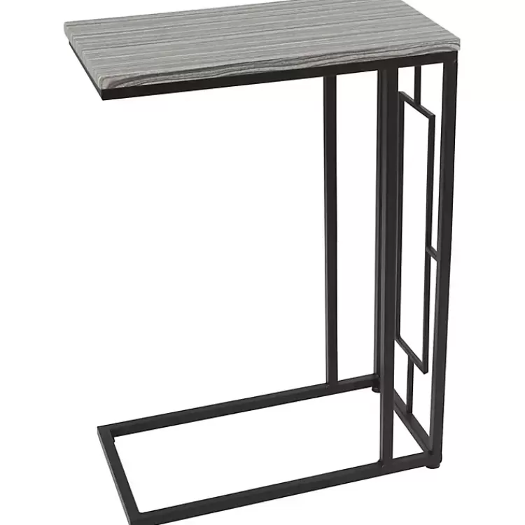 Gunmetal Black Geometric Metal C-Table>Kirklands Home Cheap