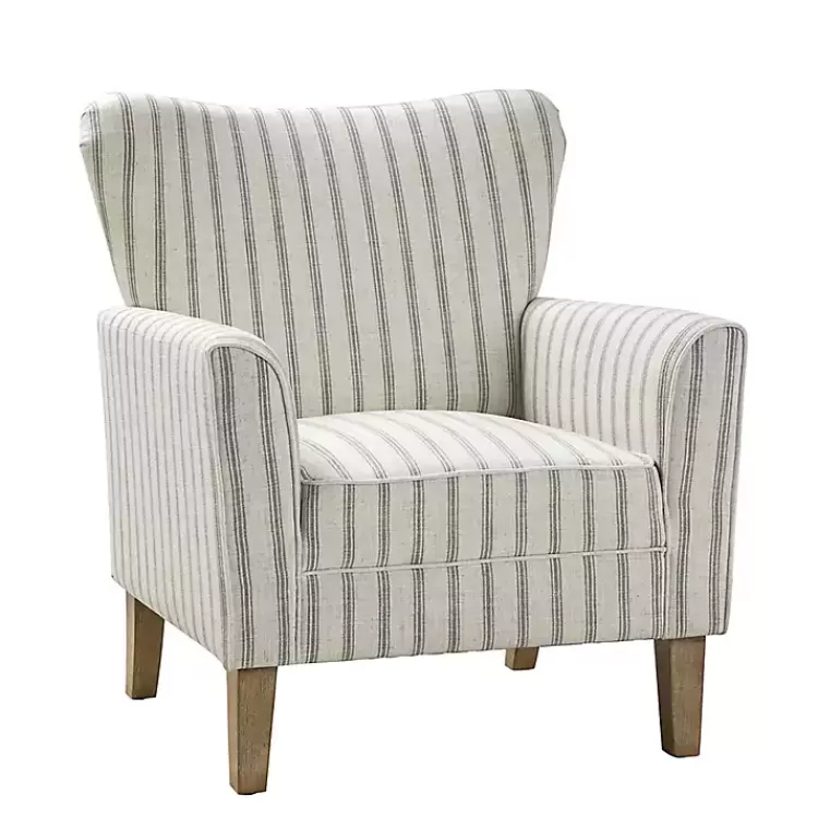 Gustaf Gray Striped Armchair>Kirklands Home Clearance