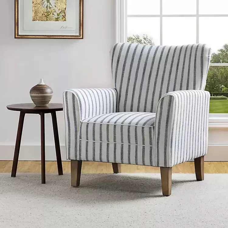 Gustaf Navy Striped Armchair>Kirklands Home Discount