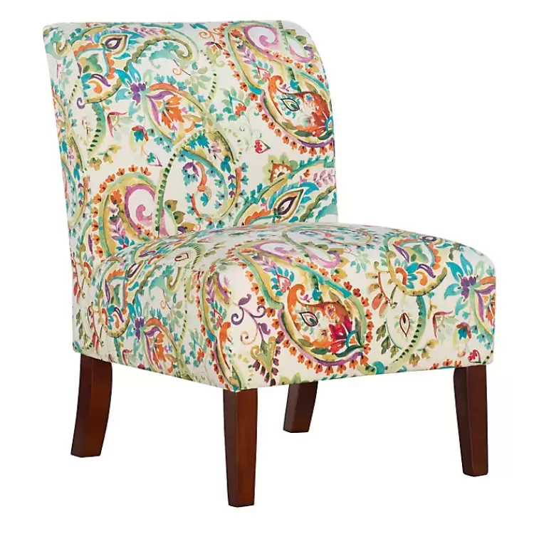 Hailey Bright Paisley Curved Back Slipper Chair>Kirklands Home Cheap