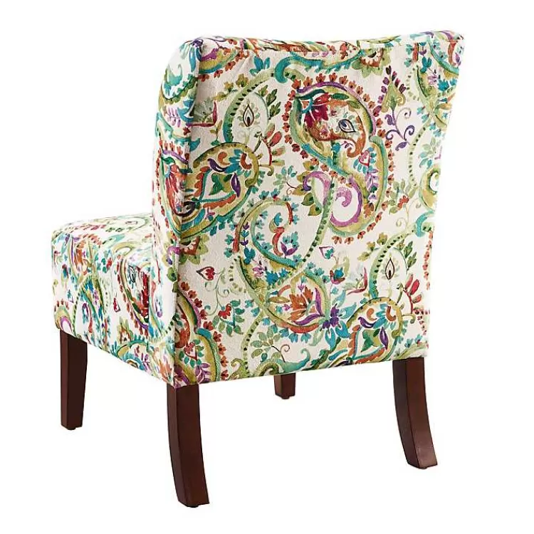 Hailey Bright Paisley Curved Back Slipper Chair>Kirklands Home Cheap