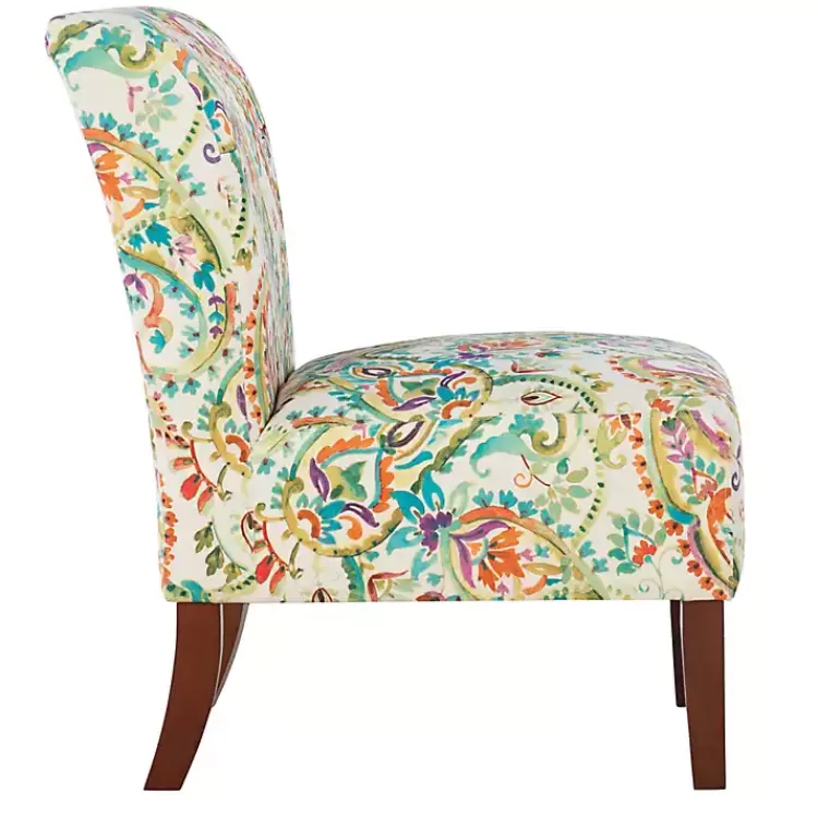hailey_bright_paisley_curved_back_slipper_chair_4.webp Hailey Bright Paisley Curved Back Slipper Chair>Kirklands Home Cheap