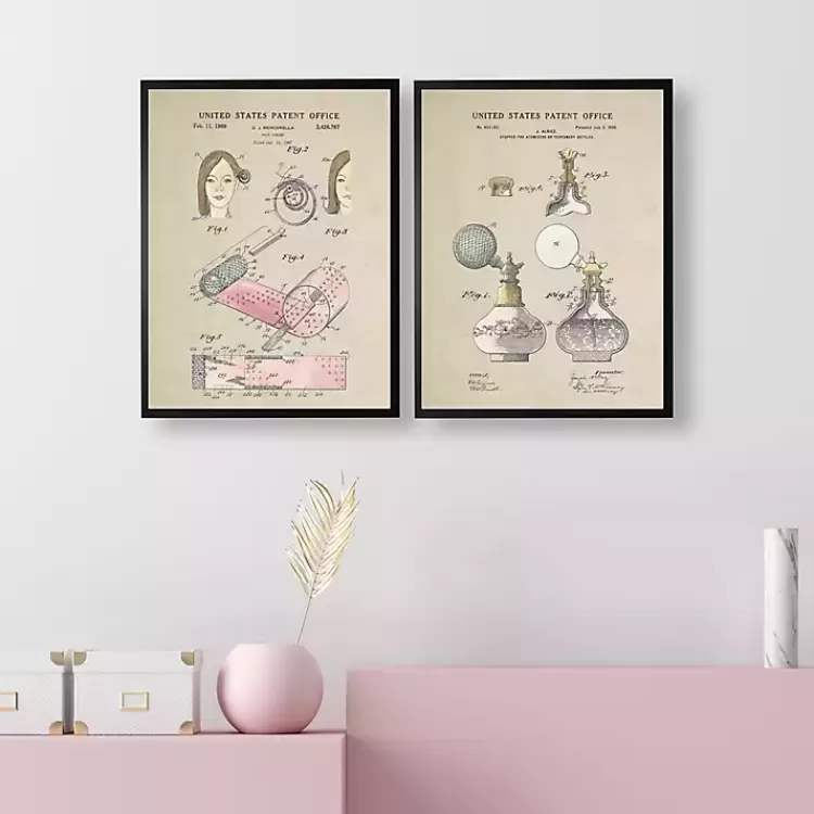 Hair Rollers Patent Framed Art Print>Kirklands Home Hot