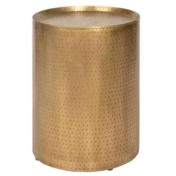 Hammered Brass Barrel Accent Table>Kirklands Home Discount
