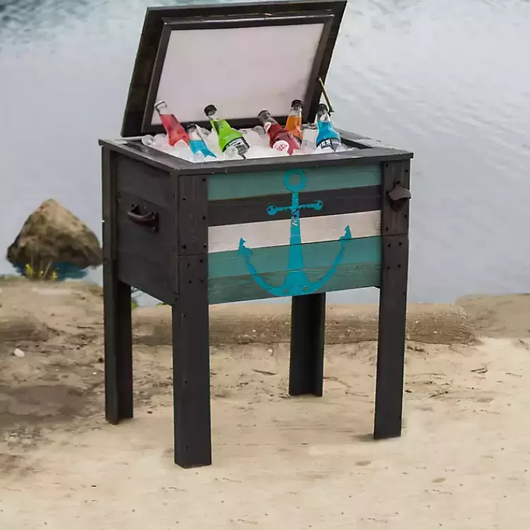Handcrafted Wood Anchor Outdoor Patio Cooler>Kirklands Home Store