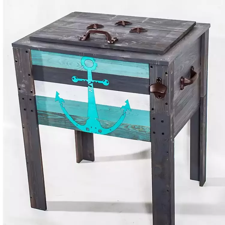 Handcrafted Wood Anchor Outdoor Patio Cooler>Kirklands Home Store