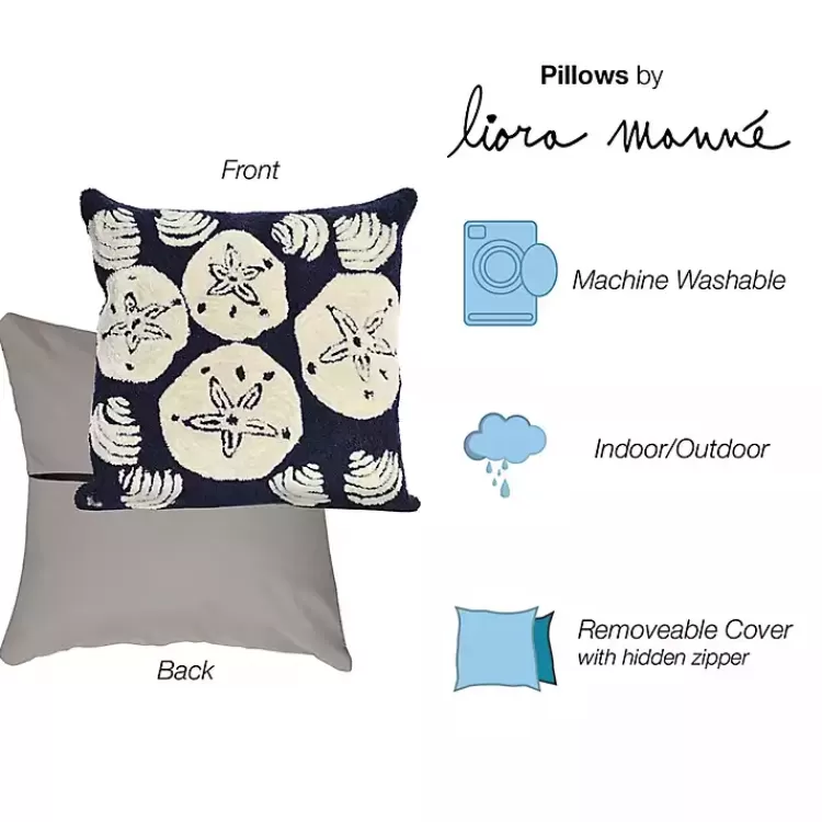 handhooked_navy_sand_dollar_outdoor_throw_pillow_3.webp Handhooked Navy Sand Dollar Outdoor Throw Pillow>Kirklands Home Discount