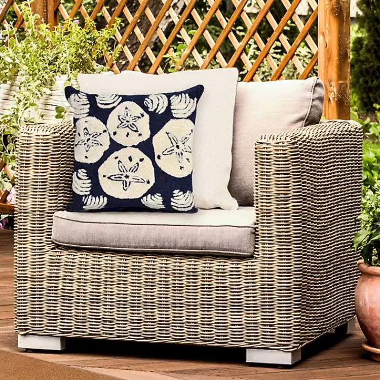 handhooked_navy_sand_dollar_outdoor_throw_pillow_6.webp Handhooked Navy Sand Dollar Outdoor Throw Pillow>Kirklands Home Discount