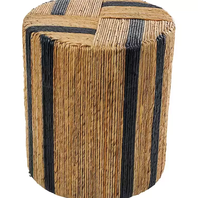 Handmade Round Banana Leaf Striped Accent Table>Kirklands Home Hot