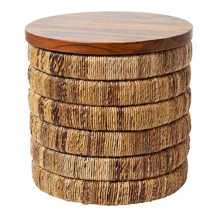 Handmade Seagrass Round Accent Table>Kirklands Home Discount