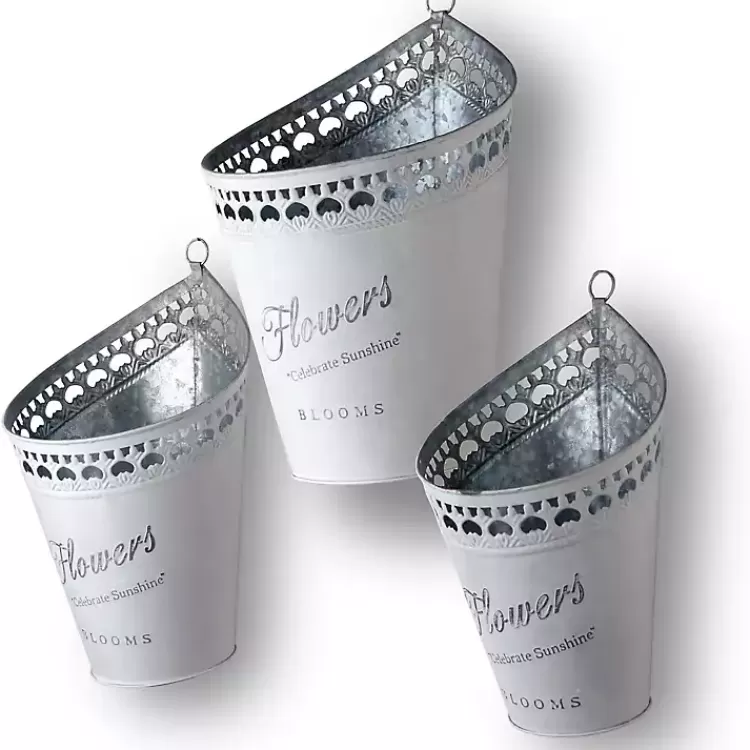 Hanging Galvanized Steel Planters, Set of 3>Kirklands Home Clearance