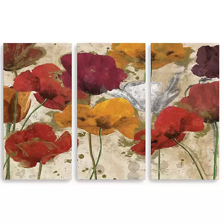 Happy Flowers Canvas Art Prints, Set of 3>Kirklands Home Store