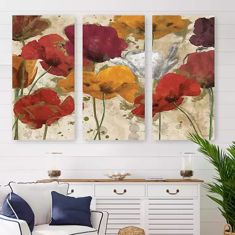 Happy Flowers Canvas Art Prints, Set of 3>Kirklands Home Store