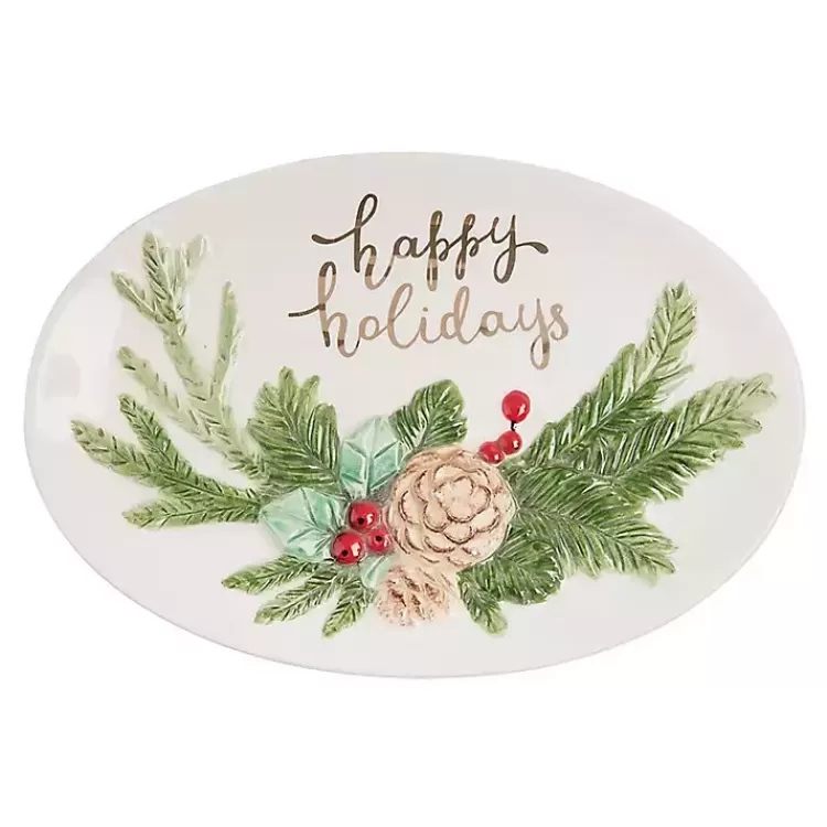 Happy Holidays Oval Serving Platter with Spreader>Kirklands Home Cheap