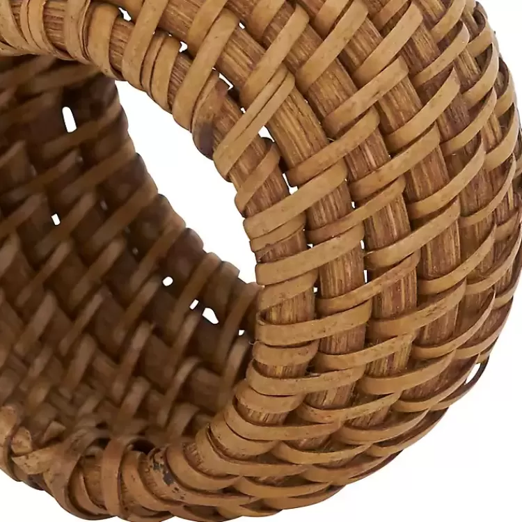 hazelnut_woven_rattan_napkin_rings_set_of__3.webp Hazelnut Woven Rat Napkin Rings, Set of 4>Kirklands Home Best