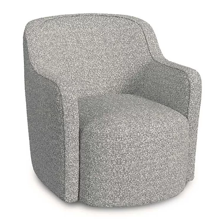 Heather Boucle Swivel Barrel Accent Chair>Kirklands Home Clearance