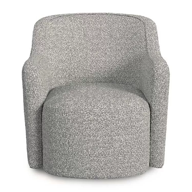 Heather Boucle Swivel Barrel Accent Chair>Kirklands Home Clearance