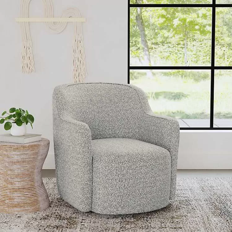 heather_gray_boucle_swivel_barrel_accent_chair_2.webp Heather Boucle Swivel Barrel Accent Chair>Kirklands Home Clearance