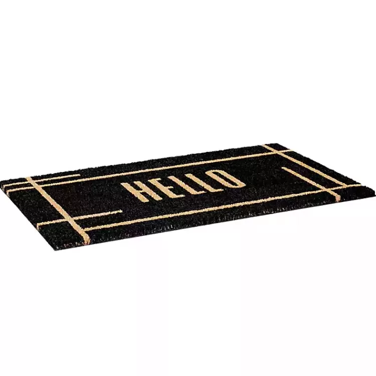 hello_black_linear_doormat_4.webp Hello Linear Doormat>Kirklands Home Sale