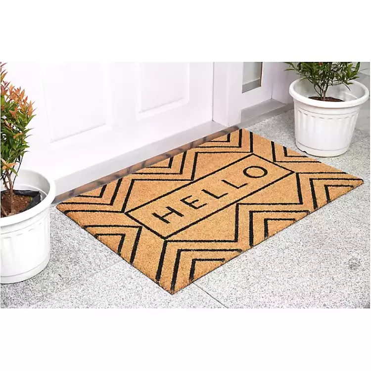 Hello Chevron Doormat>Kirklands Home Flash Sale