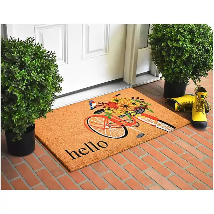 Hello Floral Bicycle Doormat>Kirklands Home Best