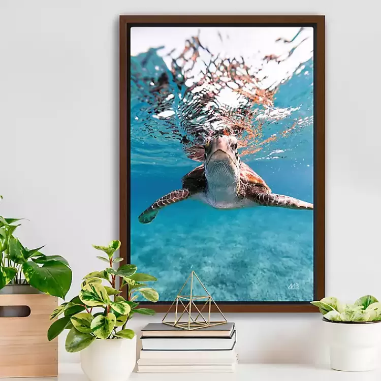 Hello Turtle Framed Canvas Art Print>Kirklands Home New