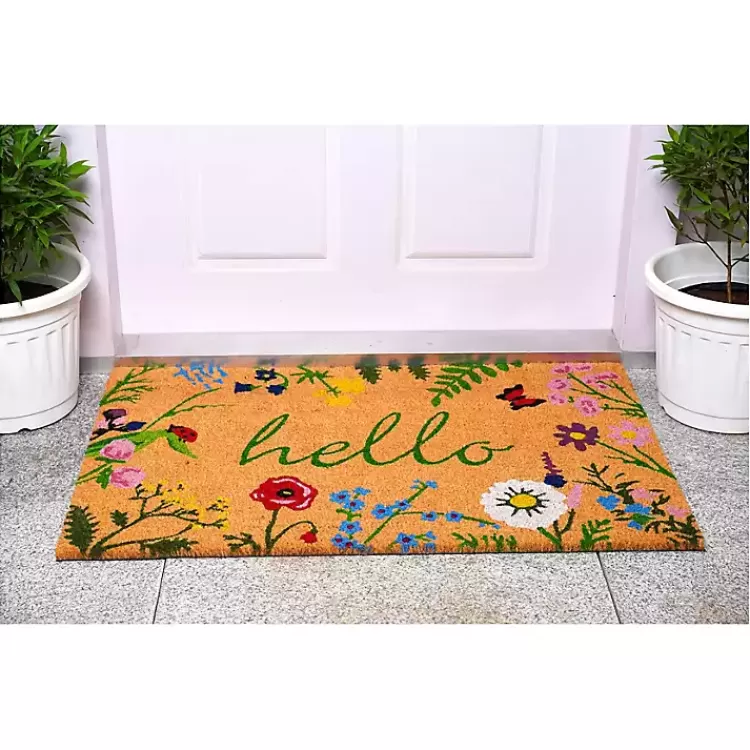 hello_wildflower_doormat_2.webp Hello Wildflower Doormat>Kirklands Home Best Sale