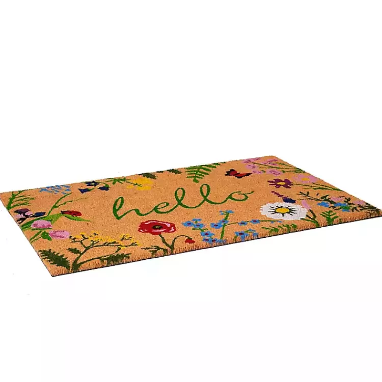 hello_wildflower_doormat_4.webp Hello Wildflower Doormat>Kirklands Home Best Sale