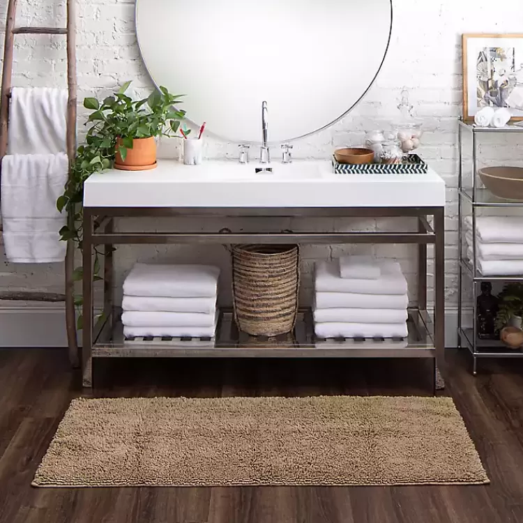 high_pile_taupe_cotton_nonskid_classic_bath_mat_4.webp High Pile Taupe Cotton Non-Skid Classic Bath Mat>Kirklands Home Hot