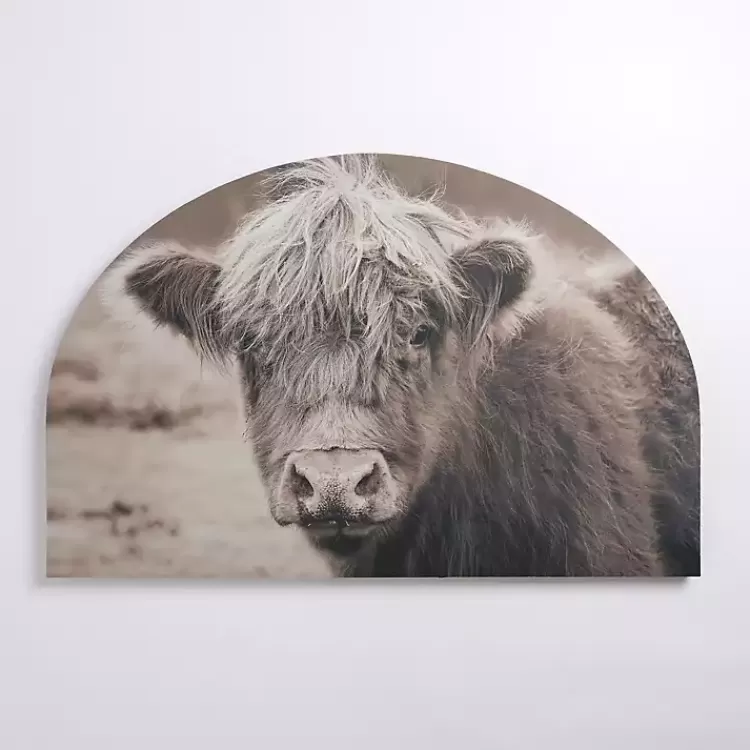 Highland Cow Arched Canvas Art Print>Kirklands Home Store